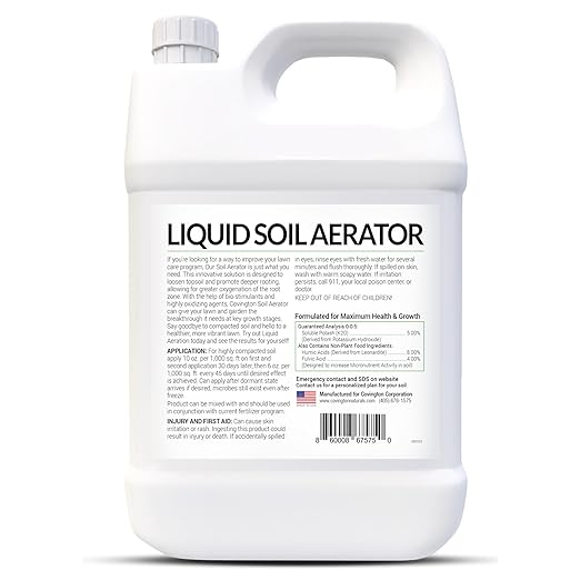 Covington Liquid Lawn Aerator PRO-LINE Liquid Aeration for Lawn, Soil Conditioner and Loosener for Compact Clay Soils, The Ultimate Aerating Humic Acid Lawn Revival & Soil Compaction Solution