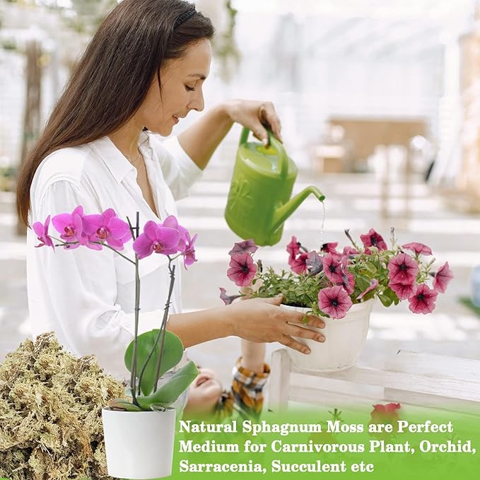 ZeeDix 170g Sphagnum Moss for Plants, 8QT Natural Long Fibered Sphagnum Peat Orchid Moss Bulk for Carnivorous,Orchids,Sarracenia,Succulent,Venus Fly Traps and Reptiles