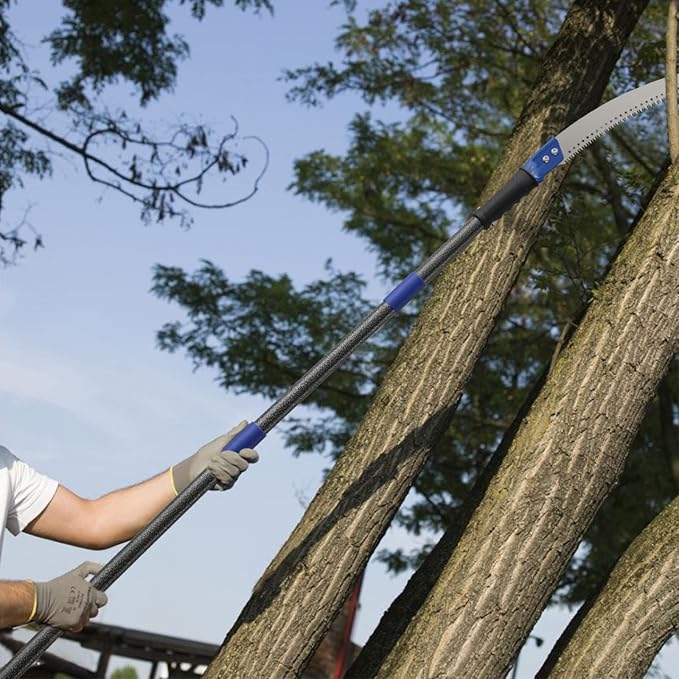 Pole Saws for Tree Trimming, 7.5 FT Long Extension Pruning Saw, Lightweight Stainless Steel Extension High Pole Pruning Pole Saw with Blade for Trimmer Yard Garden and Patios Trees Branches