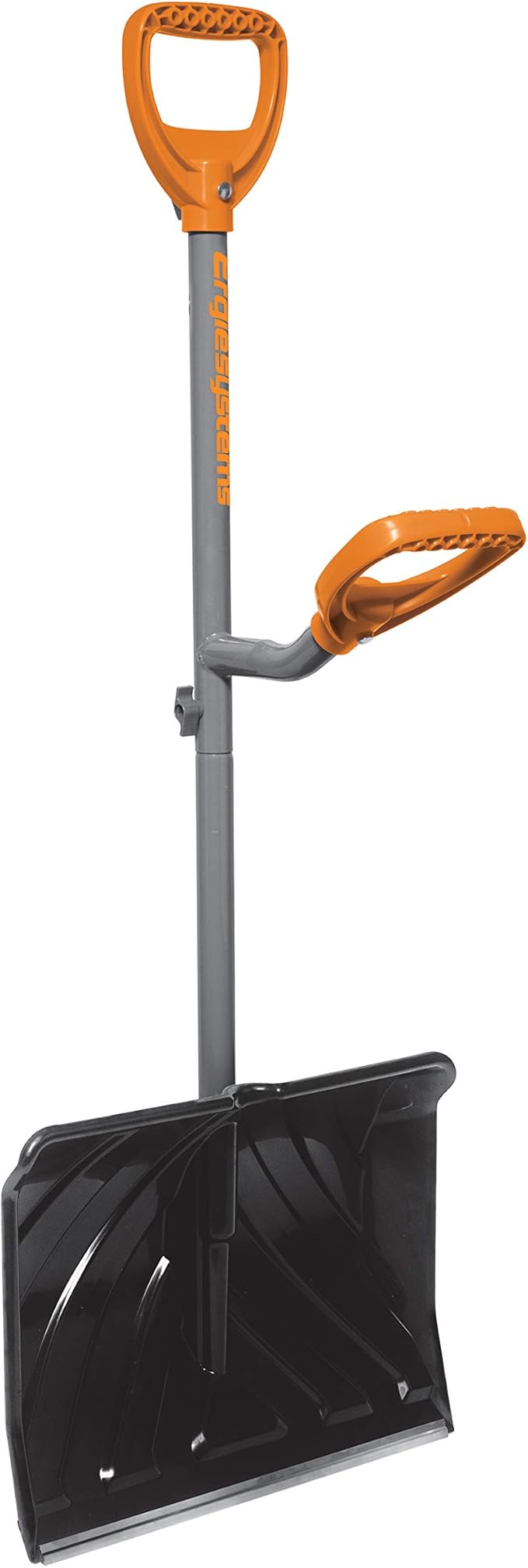 ERG-SNSH18 Steel Shaft Impact Resistant Snow Shovel, 18-Inch Shovel, 48-Inch Shaft, Push/Scoop Combination Blade, Polycarbonate Shovel