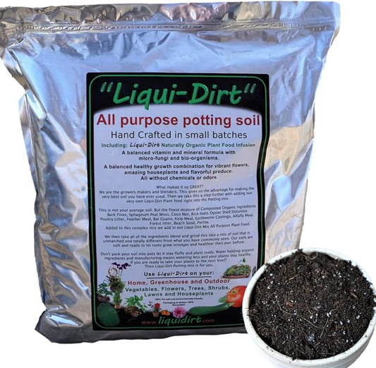 Liqui-Dirt Natural Potting Soil Bio-Organic Mix for Indoor & Outdoor Plants - Ideal for Monstera, Succulents, Orchids, Cactus, and More