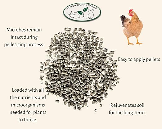 Chicken Manure Pellets, 4-2.5-2 NPK. Organic Plant Fertilizer and Soil Rebuilder. 3.5 lb Odor Proof Bag.