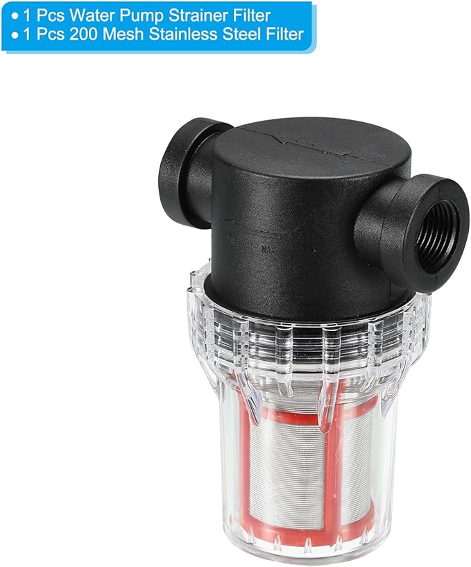 PATIKIL 1/2 Inch Water Pump Strainer Filter, Pipe Water Pump Strainer with 200 Mesh Stainless Steel Filter Screen for Irrigation Garden