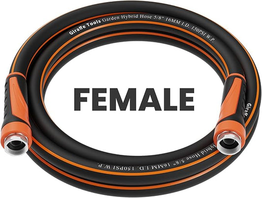 Giraffe Tools Garden Leader Hose 15ft x 5/8", Short Water Hose Heavy Duty, Flexible, Lightweight Hybrid Hose with Swivel Handle, Double Female Fittings, Burst 600 PSI