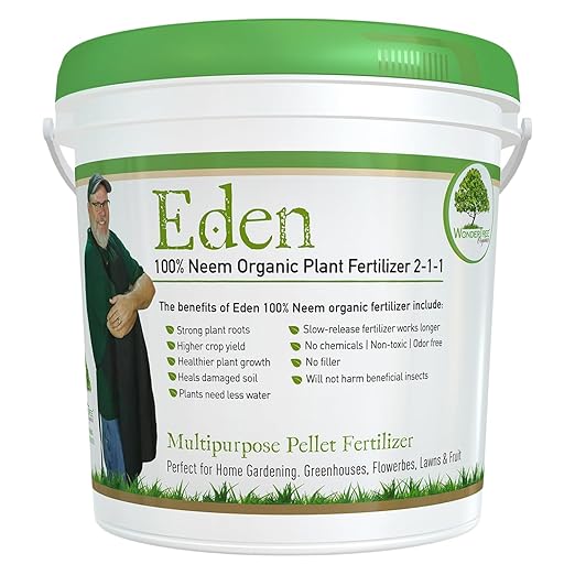 Eden 100% Organic Neem Cake, for Vegetable Gardening, Fruit Trees, Roses & Indoor or Outdoor Plants, OMRI Listed (5lbs)