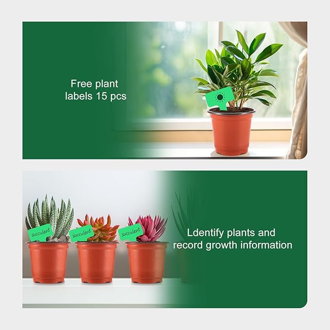 GROWNEER Planting Pots 60 Pcs 4 Inch Plastic Nursery Pot with 15 Pcs Plant Labels, Small Seed Starting Flower Planter Container for Seedling Indoor Outdoor Garden