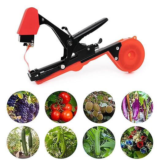 Plant Tying Machine, Vine Tying Tool, Plant Tape Gun with 21 Rolls Tape, Spare Blades and 10000 PCS Staples, Gardening Tape Tool for Climbing Plants,Grapes and Vegetables Flowers