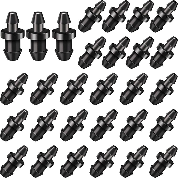 Honoson Drip Irrigation Plugs 1/4 Inch Tube Closure Goof Hole Plugs Irrigation Stopper for Home Garden Lawn Supplies, Black(450 Pieces)