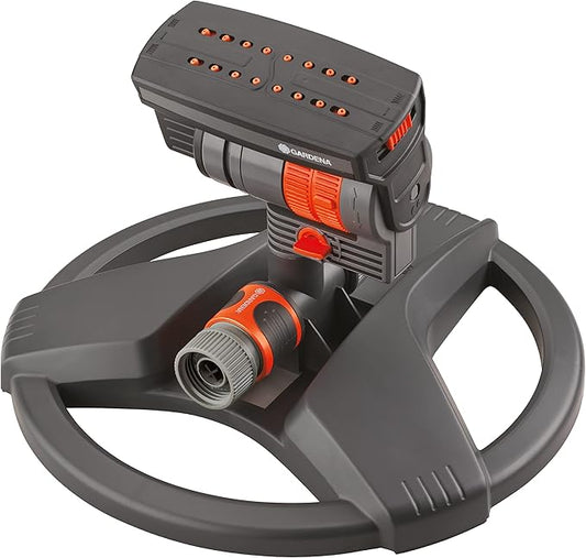 GARDENA (84-BZMX) Up to 2300 Sq Ft, ZoomMaxx Adjustable Oscillating Sprinkler on Weighted Base for Watering of Lawn, Yard and Garden. Includes Gardena Quick Connector System to Connect to Hose.