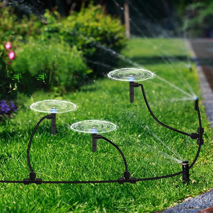 1/4" Quick Connector Drip Tube Irrigation, 30 PCS Drip Irrigation Tee Connectors for 1/4 Inch Irrigation Tubing for Sprinkler or Drip Irrigation System