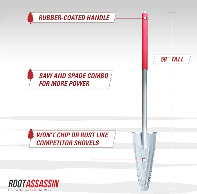ROOT ASSASSIN RA-003 58-Inch Straight Shaft Carbon Steel Shovel