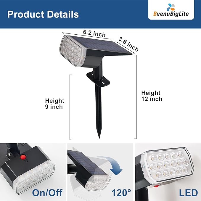 Solar Lights Outdoor Waterproof: IP65 Multicolor Led Spot Light Decorations for Garden - 7 Color Changings Solar Powered for Yard - Dust to Dawn Landscape Lighting Patios Pathway 4PC RGB