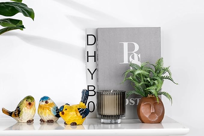 TERESA'S COLLECTIONS Bird Garden Decor Outdoor Statues Figurines, Set of 3 Birds Garden Statues Indoor Outdoor Decor Resin Lawn Ornaments Home Decor Window Yard Porch Patio Garden Gifts for Women Mom