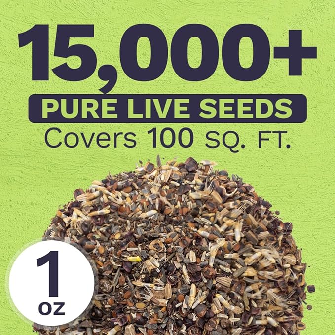 Deer Resistant Wildflower Seed Mixture - Bulk 1 Ounce Packet - Over 15,000 Deer Tolerant Seeds - Open Pollinated and Non GMO