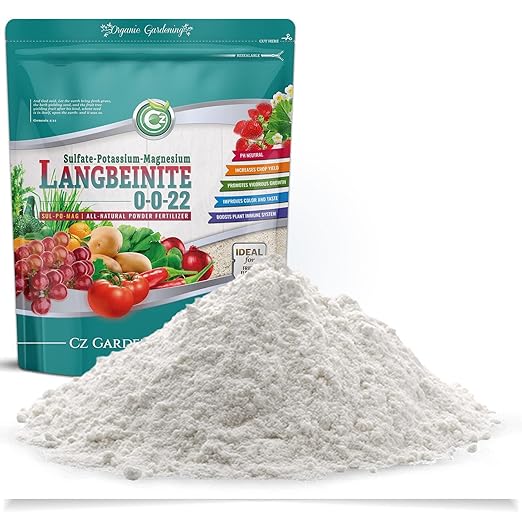 Organic Langbeinite 0-0-22 Sul-Po-Mag 4LB - Made in USA Soil Amendment for Indoor/Outdoor Plants & Flower Gardens. Water Soluble Potassium/Magnesium/Sulfur. Low Chlorine Fertilizer. OMRI Listed