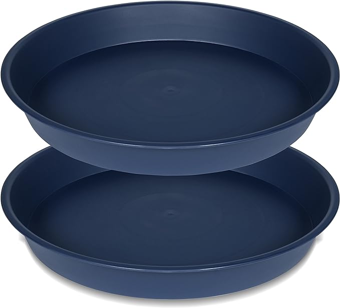 2 Pack of Bird Bath Bowl 12", 1.6" Depth, 10 12 inch Birdbath Bowls Dish Only for The Garden, Large Plant Saucer (12", Blue)