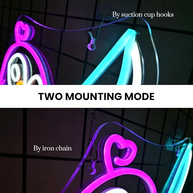 Penguin Neon Sign Dimmable Penguin Knife Neon Signs for Wall Decor LED USB Powered Cute Anime Neon Light Sign For Boys Bedroom Room Garden Party Restaurant Home Decoration Birthday Gifts