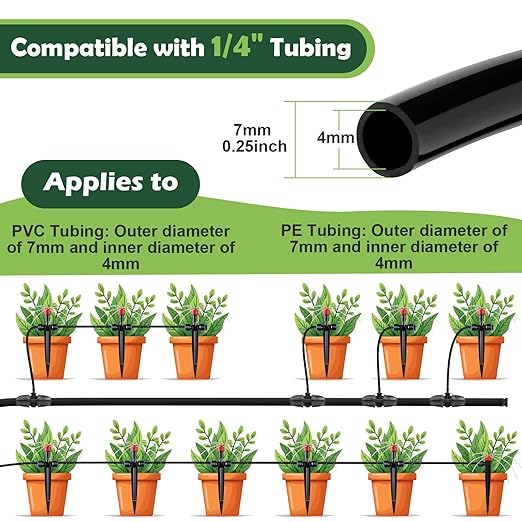 21PCS Adjustable Drip Irrigation Emitters(8-Hole) Kit-Quick Connect for 1/4" Tubing,Dual Adjustment System-Easy to Install Drippers for Precise Garden Watering of Vegetables,Shrubs&Flowers