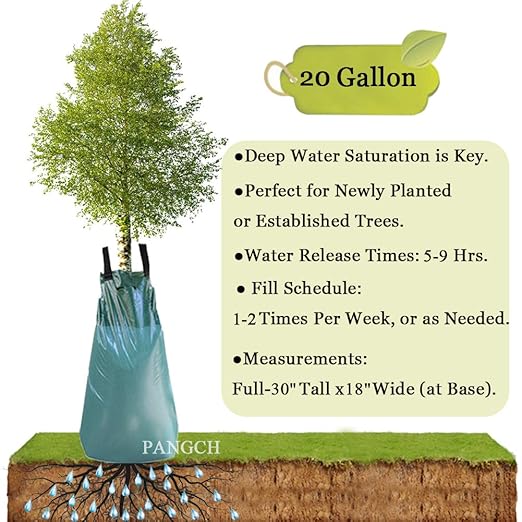 Tree Watering Bag, 20 Gallon Slow Release Tree Watering Bags-Drip Irrigation Bag for Newly Planted or Established Trees (8 Pack)
