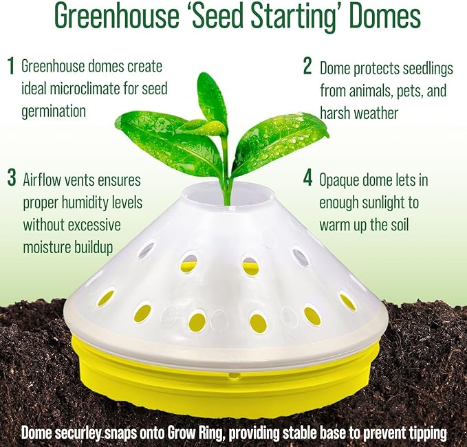 Sunflower Garden Kit with Grow Rings, Greenhouse Germination Domes, Seeds, Markers, Instructions – Gardening Gift for Mom, Teachers, Women, and Men – Made in USA