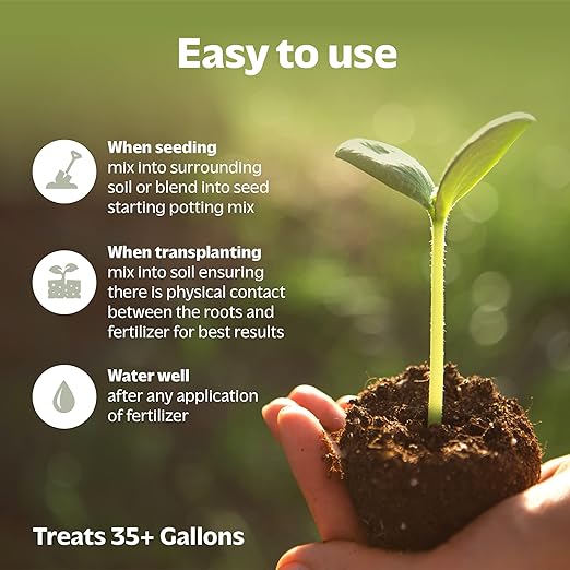 Organic Seed Starter Fertilizer - Natural Indoor & Outdoor Fertilizer with Mycorrhiza + Kelp & Alfalfa Meal for Strong Healthy Plants and Soil - 2lbs