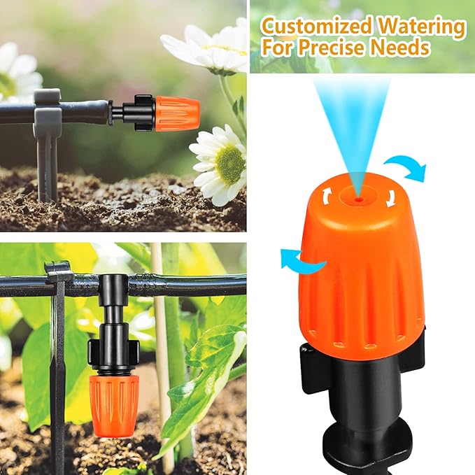 250 Pcs Drip Irrigation Fittings Kit for 1/4" Tubing：Gardrip 1/4 Inch Drip Irrigation Barbed Connectors (Nozzles, Nozzle Tees, Single Barbs, Couplings, Tees, Elbows, Plugs, Crosses) for Garden Systems