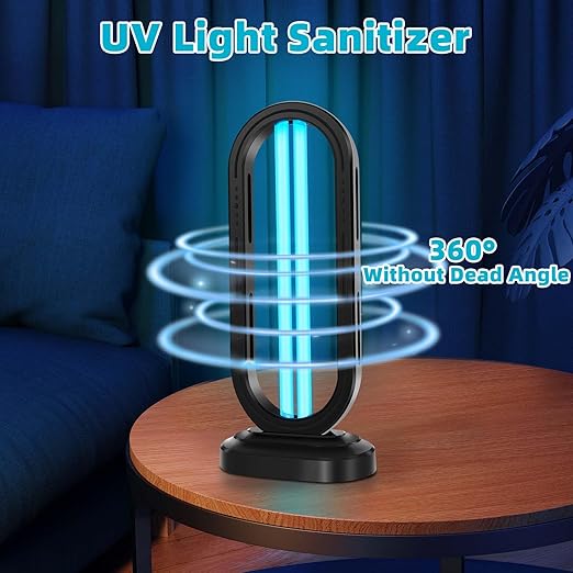 UV Light Sanitizer,UVC Home Disinfection Device 4-Speed Timing and Remote Control,Ultraviolet Light Sanitizer for Bed Bugs and Dust Mites,UV Lamp for Whole Room