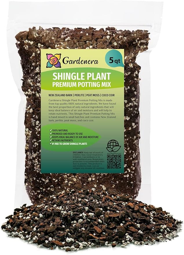 Shingle Plant Potting Mix - Retains Moisture and Enhances Root Growth - 5 Quart