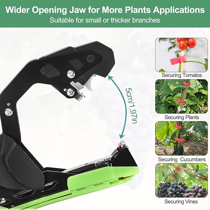 Upgraded Plant Tying Machine Gun to Tie Up Vine Tomatoes and Grapes Quickly Garden Tape Tool for Gardeners Farmers with SK5 Blade Replacement Garden Tapes and Staples