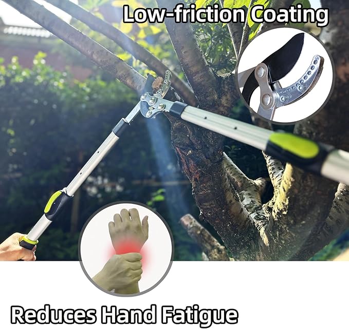 Loppers Tree Trimmer Extendable Branch Cutter with Compound Action, Sharp Steel Blade Tree Cutter Tree Clippers, 21-26" Telescopic Tree Branch Cutter Tree Pruner for Branches up to 1.6 Inch