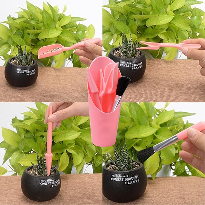 Garden Tools Set 24 Piece, Succulent Tools Set Included, Heavy Duty Stainless Steel Gardening Tools for Gardening,with Ergonomic Handle, with Storage Tote Bag, Ideal Gardening Gifts for Women