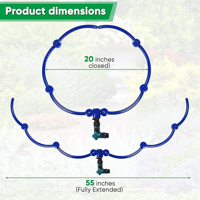 ZZM 360°Tree Water System Tree Watering Ring Circle Sprinkler and Irrigation System Targeted Water with Y Hose Splitter for New Tree Outdoor Plants Raised Garden Beds Shrubs (Large)