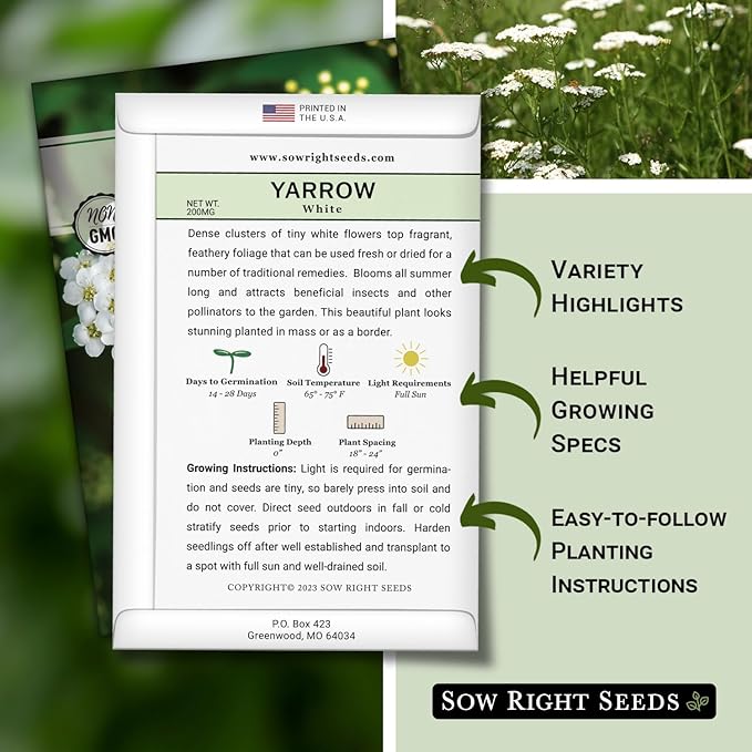 Sow Right Seeds - Large Medicinal Herb Seed Collection for Planting - Chamomile, Echinacea, Lavender, Mint, Lovage, Lemon Balm, & More - Non-GMO Heirloom for Home Remedies, Teas, Tinctures