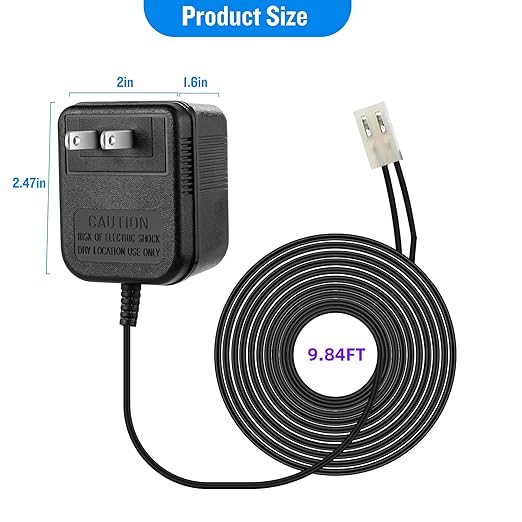 Replacement Rain Bird Power Supply,Compatible Rain Bird UT1 SST Series,Sprinkler System,Indoor Irrigation Timers.24V Sprinkler System Box Power Transformer（9.84 FT Cable）