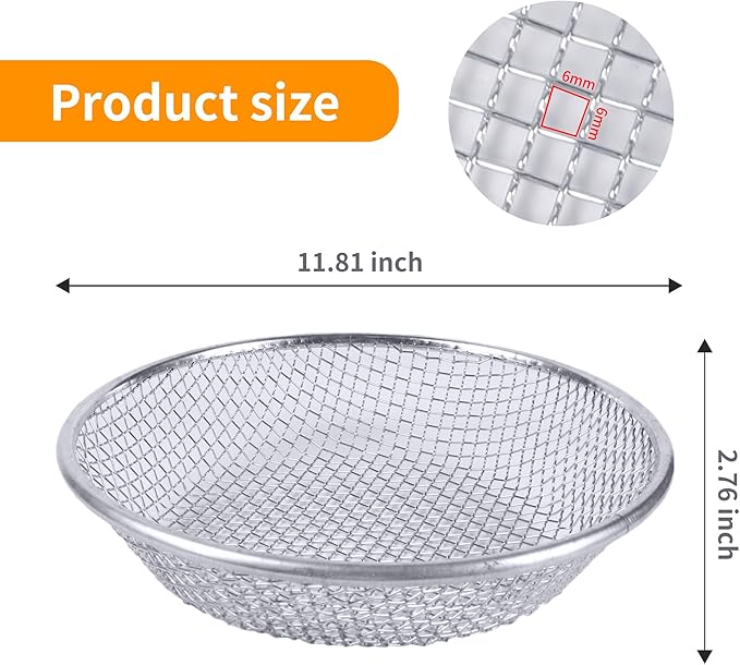 2pcs 1/4 Inch Compost Sifter for Garden Sand Soil,Soil Sifter Mesh Gardening Tool,Sifter for Rocks,Compost Sifter,Sand Screen,Garden Potting Mesh Sieve Sifting Pan,for 5 Gallon Bucket.…