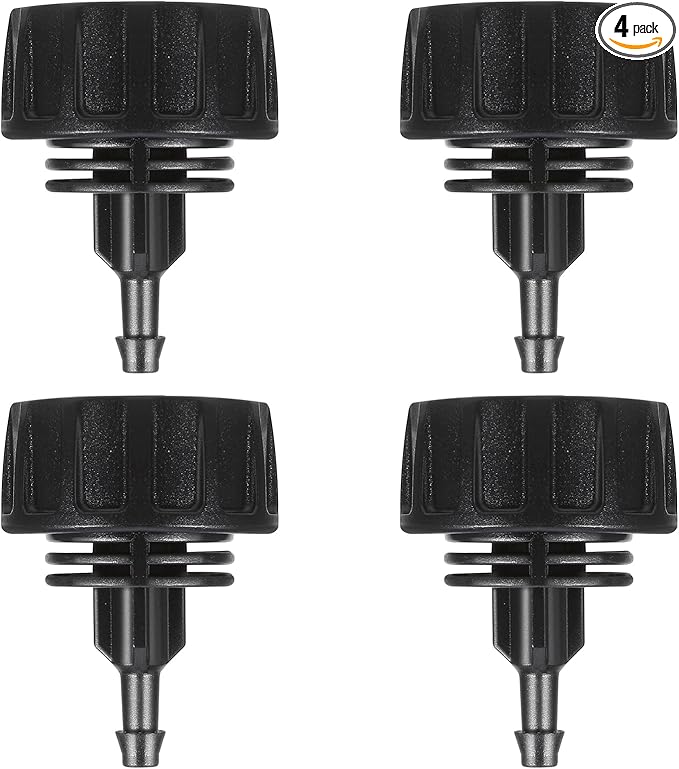 Female to Female Hose Adapter, 4PCS 1/4 Drip Irrigation Fittings Connectors Barbed Drip Line Connectors Tubing Adapters with Fht Swivel, Converts 3/4" Garden Hose Quick to Drip, With 4 Washers