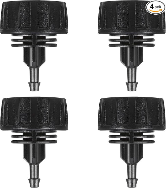 Female to Female Hose Adapter, 4PCS 1/4 Drip Irrigation Fittings Connectors Barbed Drip Line Connectors Tubing Adapters with Fht Swivel, Converts 3/4" Garden Hose Quick to Drip, With 4 Washers