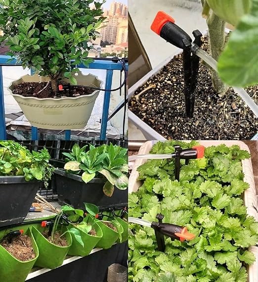 60PCS Drip Emitters for 1/4" Drip Irrigation Tubing,Garden Irrigation Dripper, Irrigation Drip Emitters Adjustable Water Flow Drippers Garden Succulent Watering Dripper Sprinkler for (4-7mm) Hose (60)