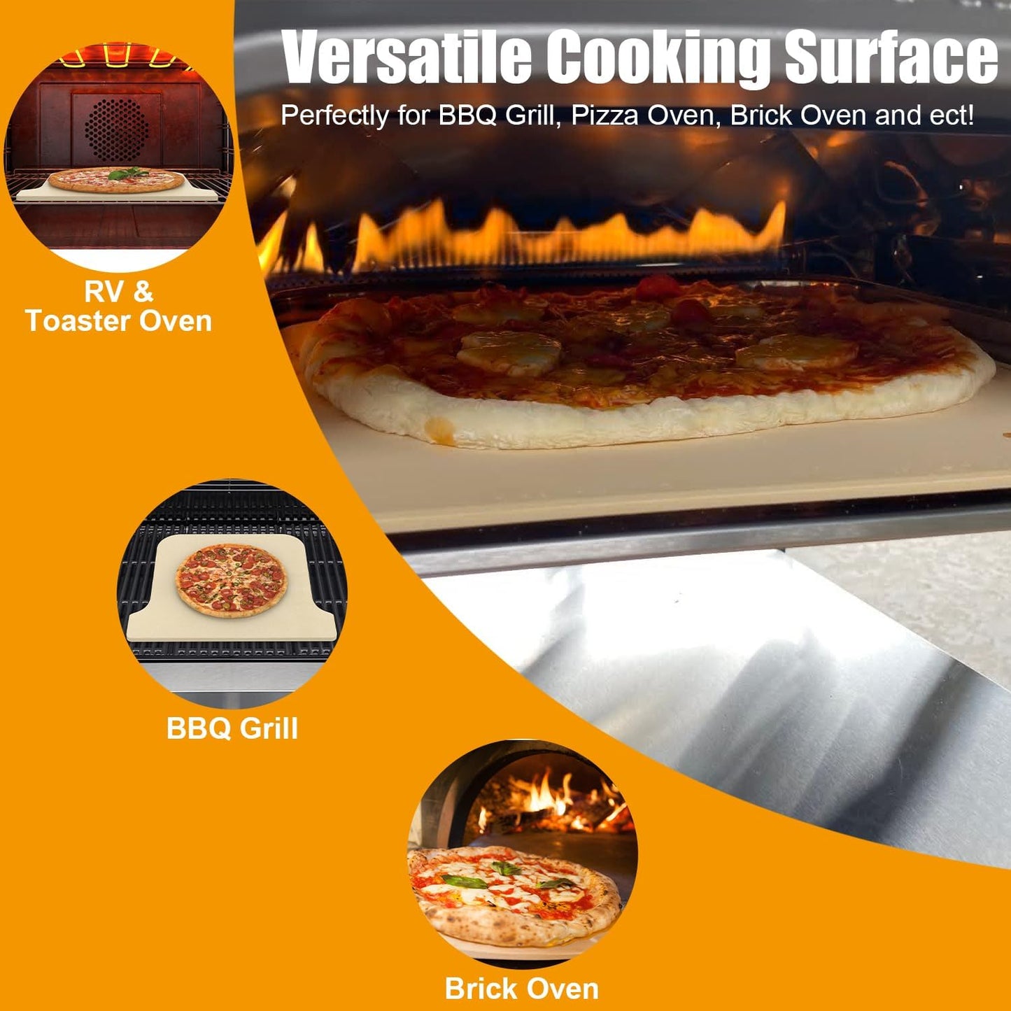 Cordierite Stone Baking Board Replacement for Ooni Koda 16 Gas Pizza Oven, Pizza Stone for Ooni Pizza Oven, Pizza Baking Board Replacement for Ooni Koda 16, Ceramic Baking Stone Accessories