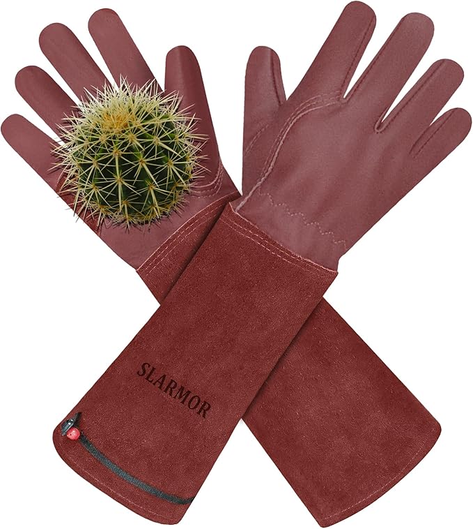 Long Gardening-Gloves Women/Men-Thorn proof Rose Pruning Heavy Duty Gauntlet-S