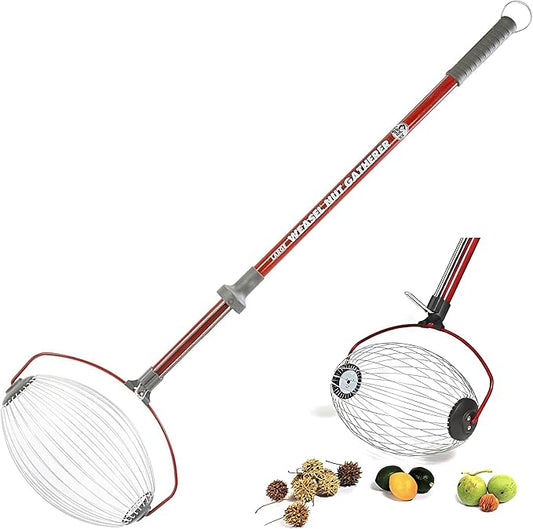 Garden Weasel Nut Gatherer - Large Cage | Pick Up Walnuts, Small Apples, Citrus Fruits, Tennis Balls | Nut Collector and Picker Upper Roller with Cage Spreader | 95404