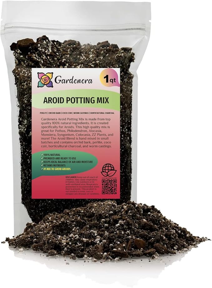 Premium Aroid Potting Mix - 1 Quart - Soil Free Blend for Aroids - Growing Medium for House Plant