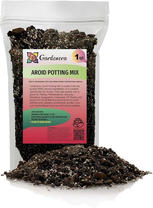 Premium Aroid Potting Mix - 1 Quart - Soil Free Blend for Aroids - Growing Medium for House Plant