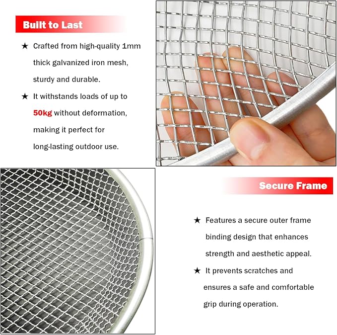 Soil Sifter 12" Garden Compost Sifter for 5 Gallon Bucket, 1/4” Mesh Screen Soil Sifter for Gardening, Dirt Sifter for Filter Top Soil, Peat Moss, Sand, Rock, Worm, Dirt and Potting Soil