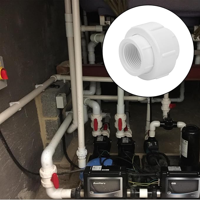 4Pcs 1Inch Female Threaded PVC Union Coupling Pipe Fitting (Female x Female) 1'' PVC FNPT Female Union Coupling Adapter for Sprinkler Pipe, Irrigation, Plumbing, Schedule 40, EPDM O-Ring