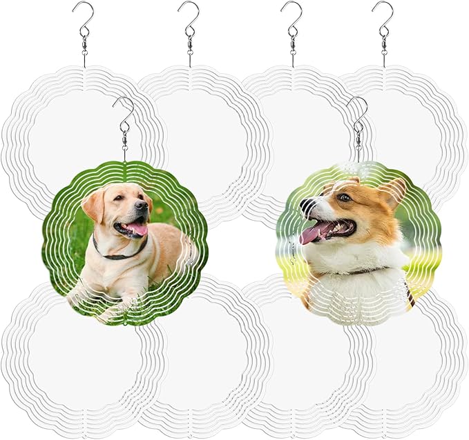 10 Pack Sublimation Wind Spinner Blanks 10 Inch,3D Wind Spinners Sublimation Blanks Products Bulk Aluminum Metal Sublimation Blank Wind Spinner for DIY Gift Indoor Outdoor Decoration