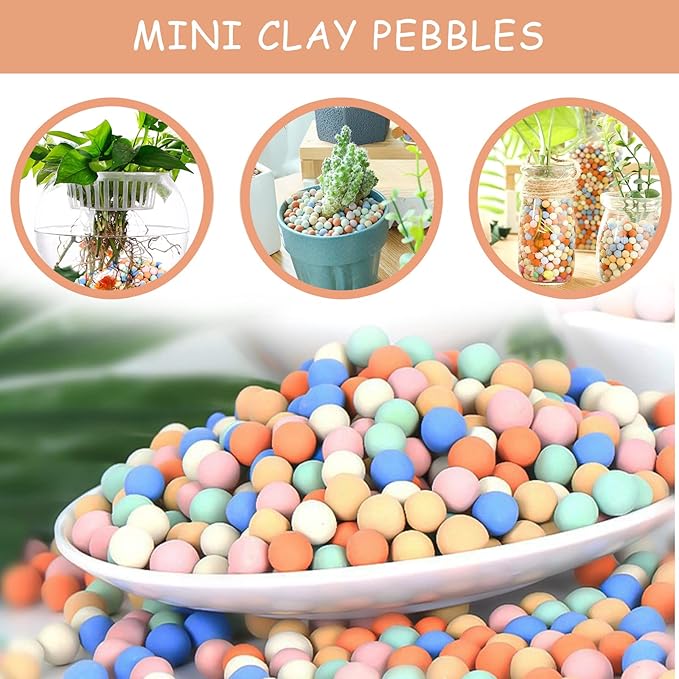 12LBS Ceramsite Clay Pebbles for Orchid - Mini Leca Clay Pebble for Plants Drainage - Perfect Ceramsite Balls as A Soil Topper for Indoor Plants, Cacti Succulents Bonsai.