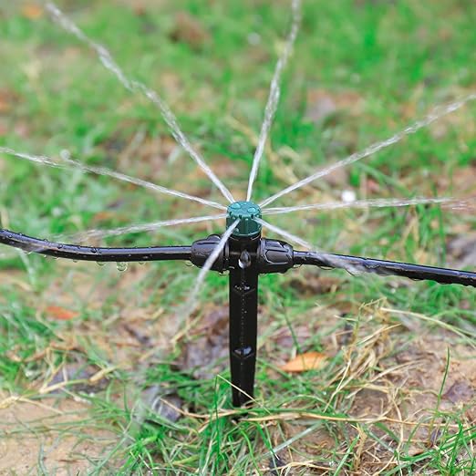 Drip Irrigation Emitters for 1/4" Tubing,Adjustable 360 Degree Automatic Irrigation Dripper on 6.5" Arrow Stake for Garden Irrigation System(30Pcs Irrigation Drippers)