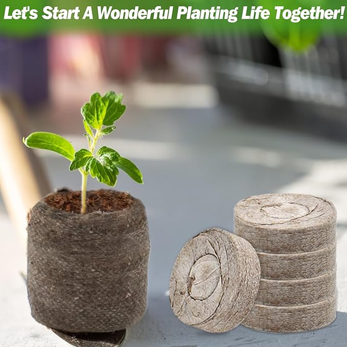 ZeeDix 200 Pcs (36mm) Peat Pellets for Seedlings, Compressed Seed Starting Plugs Pallet Potting Soil Block, Seed Starter Pellets Soil Pods for Planting Flowers, Herbs and Vegetables