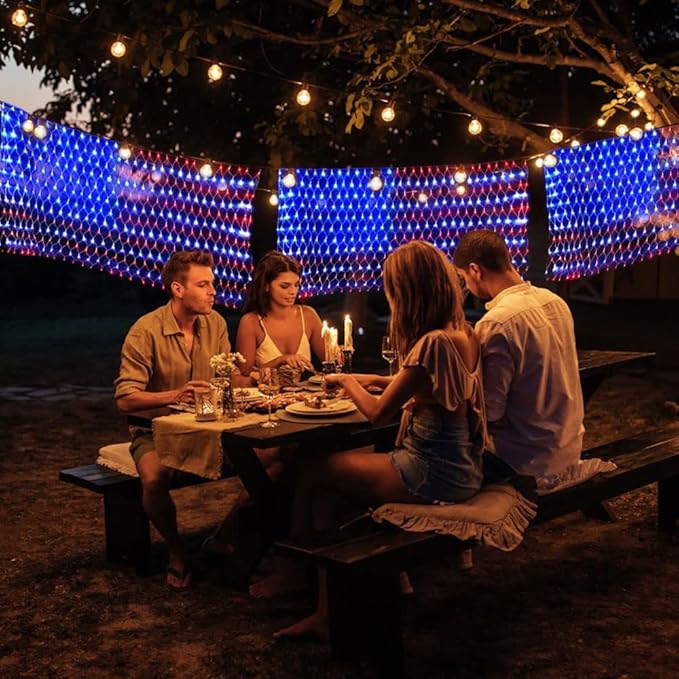 MUYUN 420 LEDs American Flag Lights, Waterproof LED US Light, United States Flag Light for Garden, Festival, Holiday, Party Decoration, Christmas Decorations